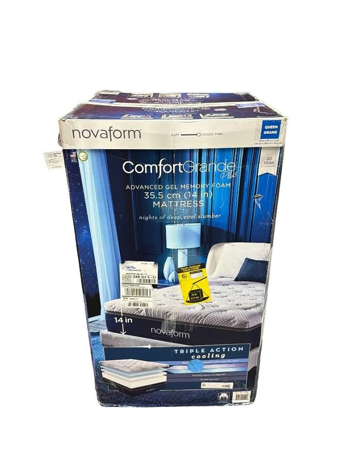 Novaform ComfortGrande Plus Gel Memory Foam Queen Mattress