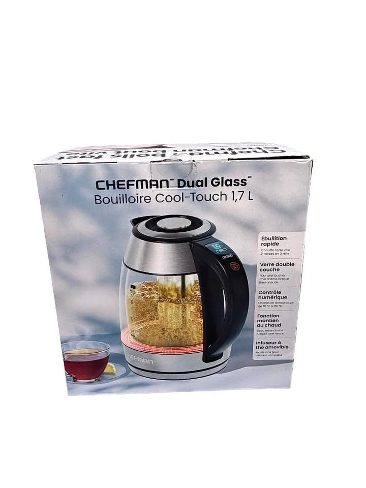 Chefman Dual-Glass 1.7 L Cool-Touch Digital Kettle