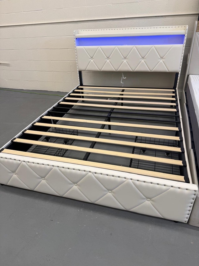 Brand New Queen Bed with LED, Storage, Power Sockets - photo 3