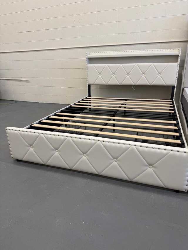 Brand New Queen Bed with LED, Storage, Power Sockets - photo 4