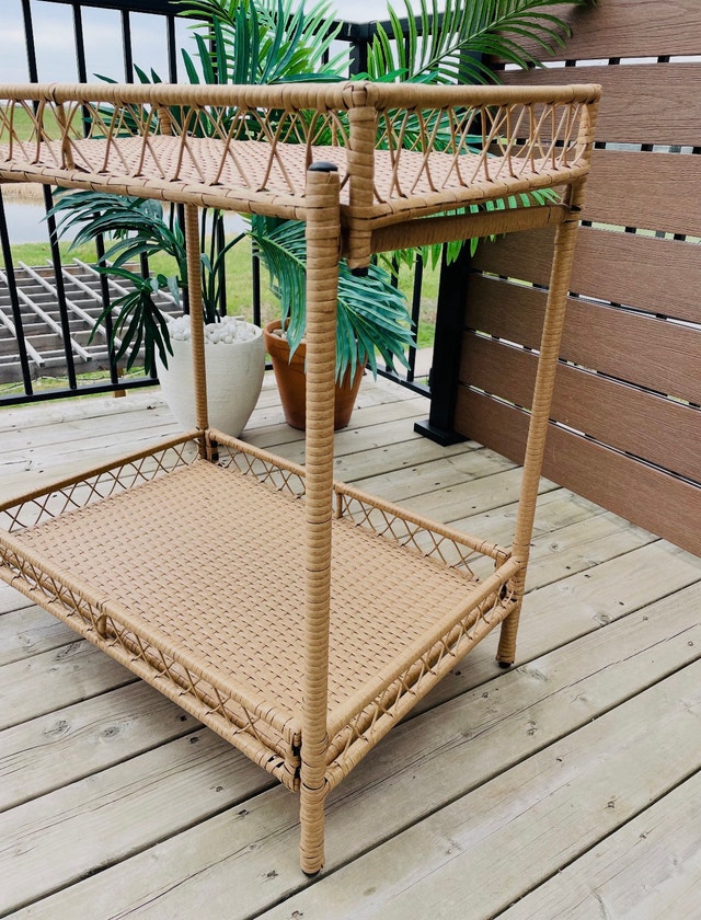 BRAND NEW Threshold Exmore Indoor/Outdoor Bar Cart - Natural - photo 4