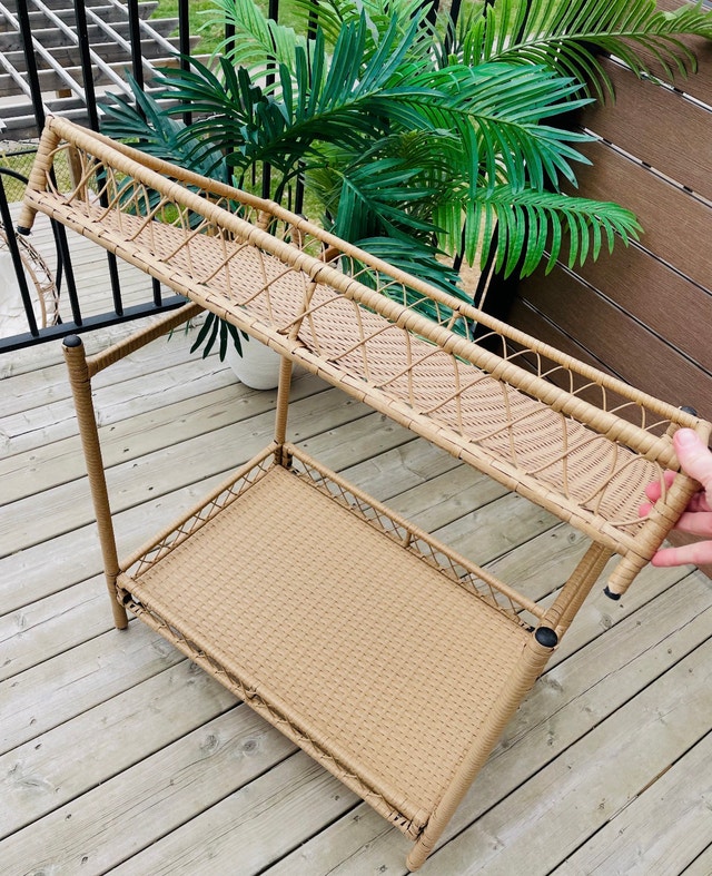 BRAND NEW Threshold Exmore Indoor/Outdoor Bar Cart - Natural - photo 5