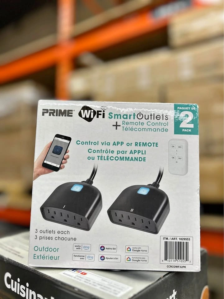 PRIME WiFi Smart Outlets Outdoor 2 Pack w/ Remote Control Alexa
