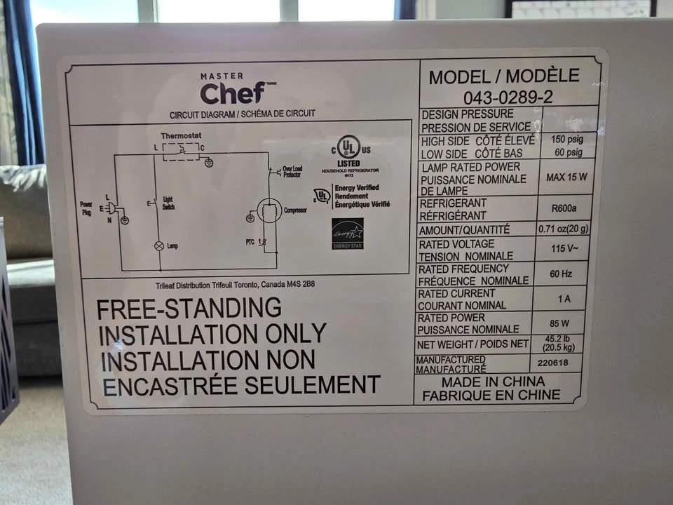Master Chef Mini Fridge - photo 4