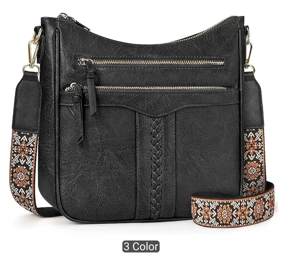 Brand new large capacity tall multi compartment crossbody bag fo