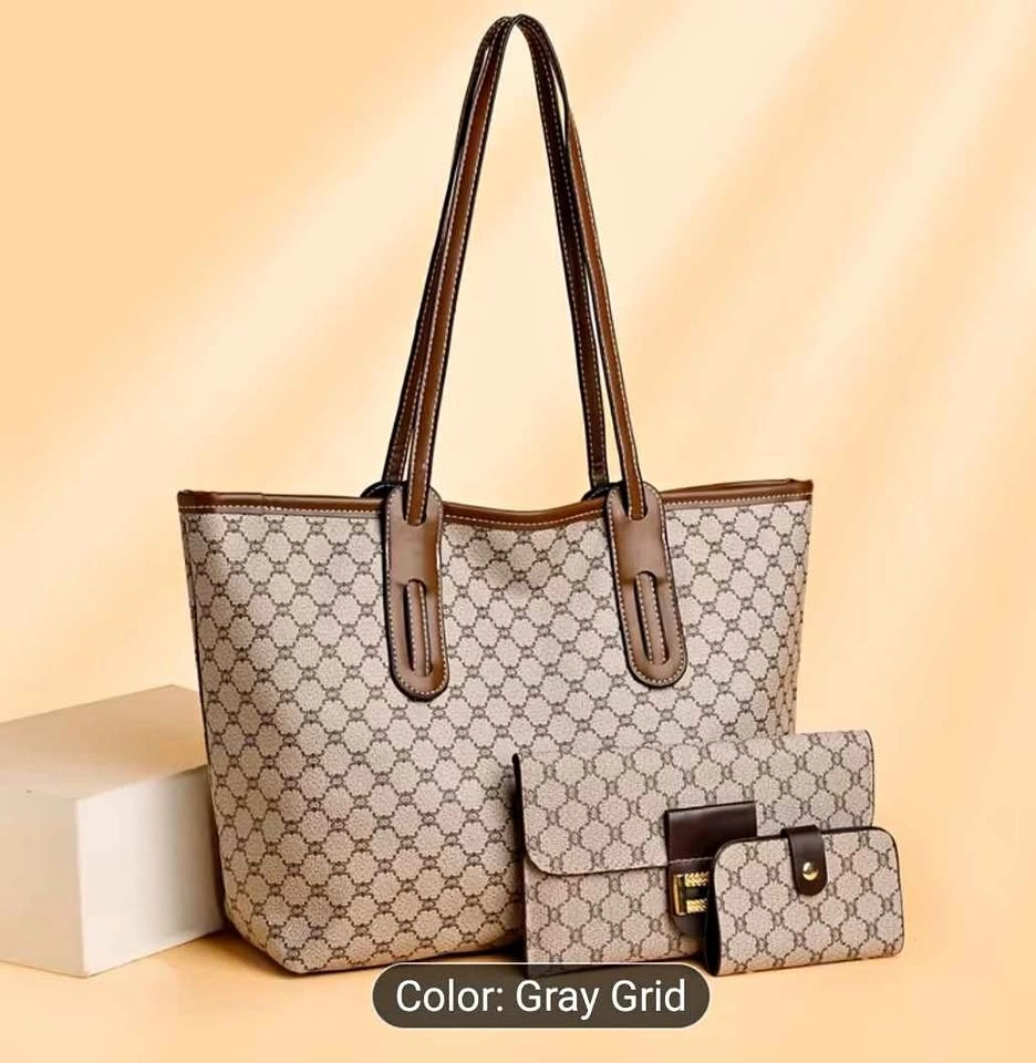 Brand new 3pc hand bag set with wallet and card holder set (firm