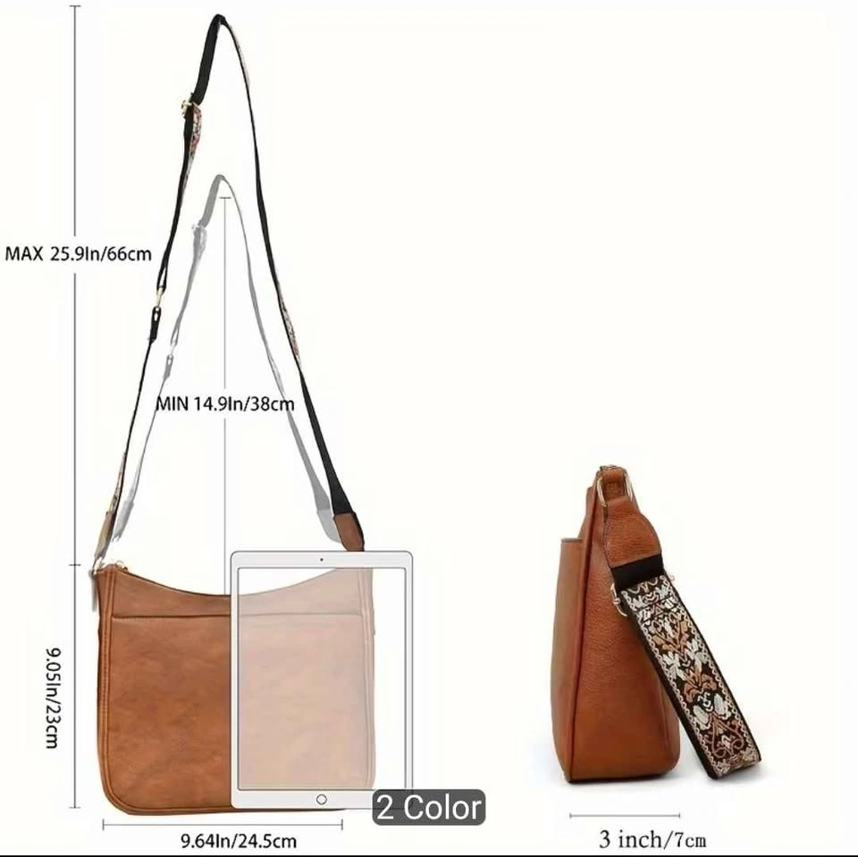 Brand new large capacity brown color cross body bag for women - photo 2