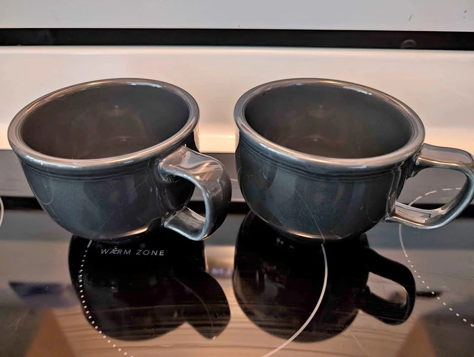 Pair of Black Latte/Coffee Mugs