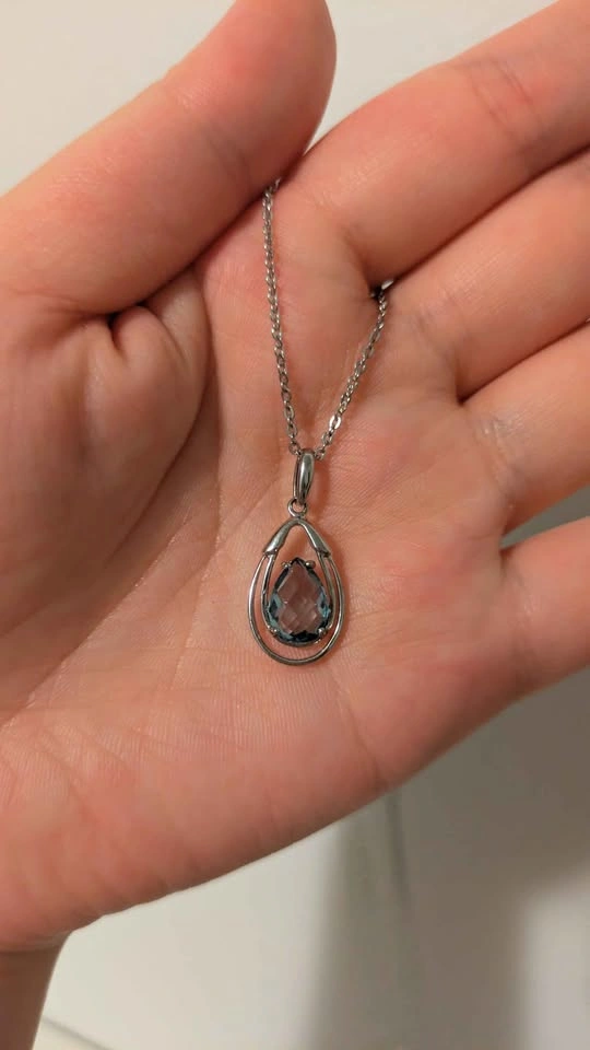 Blue/teal/sea gemstone pendant - photo 2