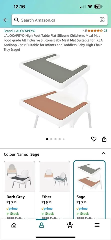 (Brand new) Silicone placemats for Ikea antelope chair, set of 2 thumbnail
