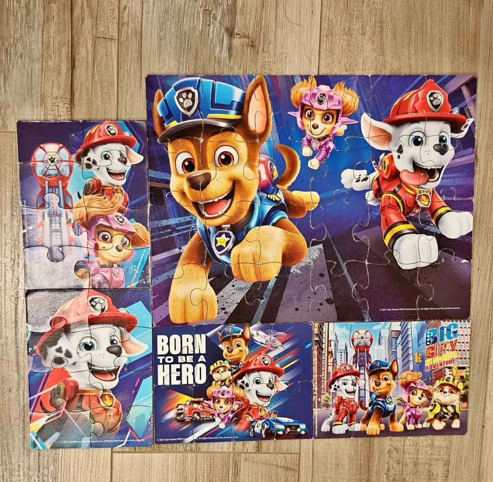 Paw patrol puzzles set of 5 (1 big & 4 small) thumbnail