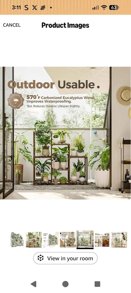 Plant stand - Wood Plant Shelf Outdoor Tiered Plant Rack - photo 2