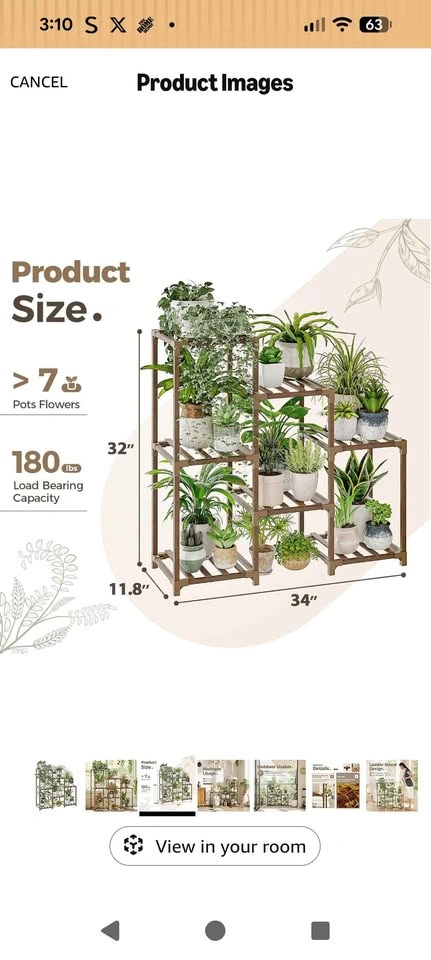 Plant stand - Wood Plant Shelf Outdoor Tiered Plant Rack - photo 5