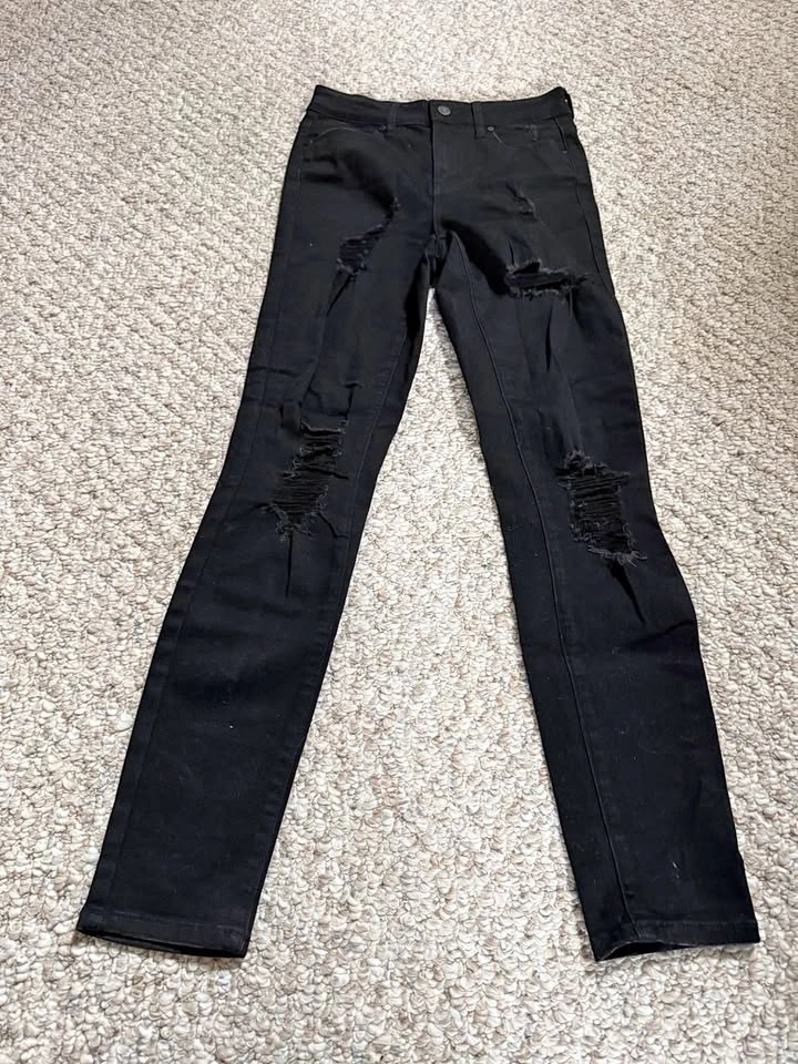 Guess Black Ripped Jeans
