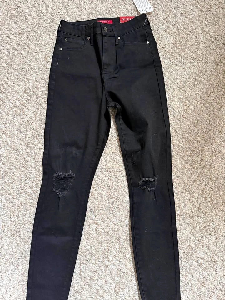 Guess Ripped Black Jeans - Size 27