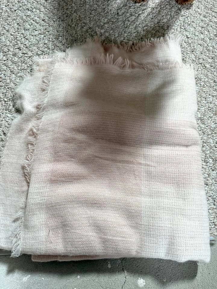 Large Rectangle Scarf - Pink & White Checkered