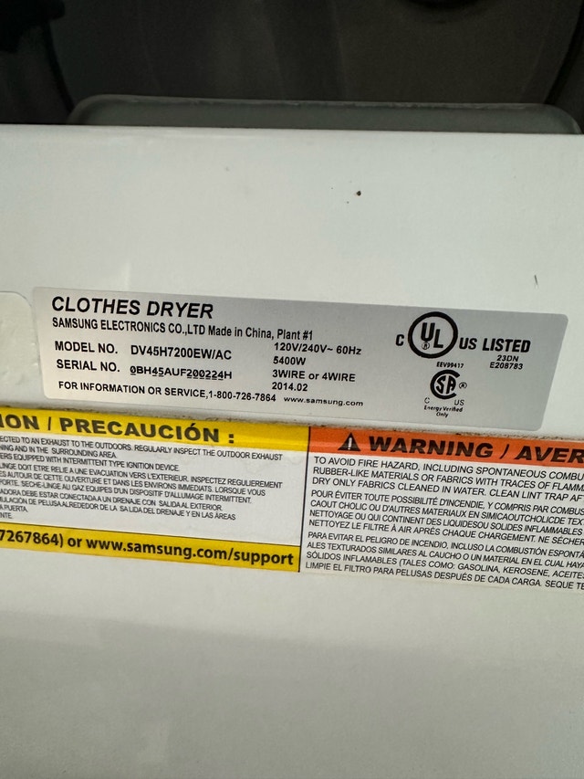 Samsung Dryer DV45H7200EW/AC - photo 3