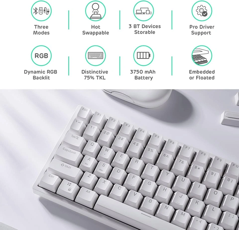 NEW RK Royal Kludge RK84 Wireless Mechanical Keyboard - photo 3