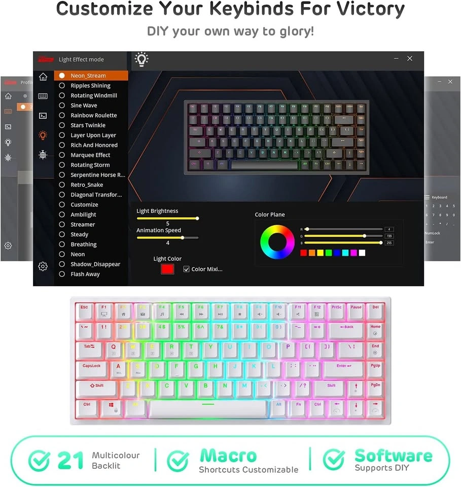 NEW RK Royal Kludge RK84 Wireless Mechanical Keyboard - photo 4
