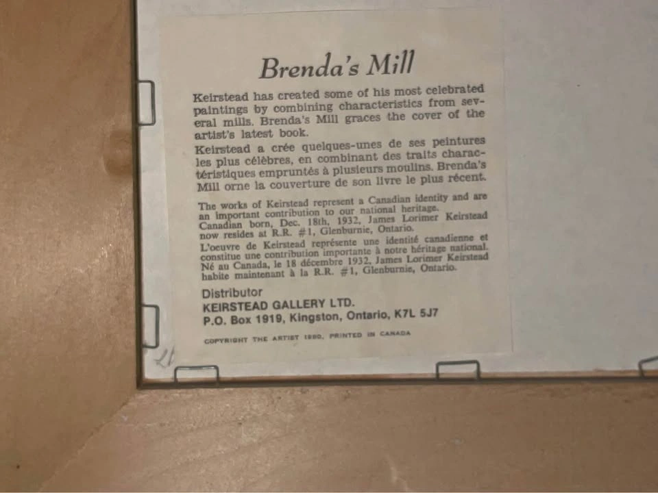 Brenda's Mill Watercolor Painting by Keirstead - photo 2