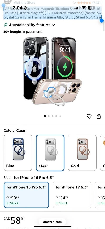 CASEKOO Magnetic Titanium Stand Case for iPhone 16 Pro