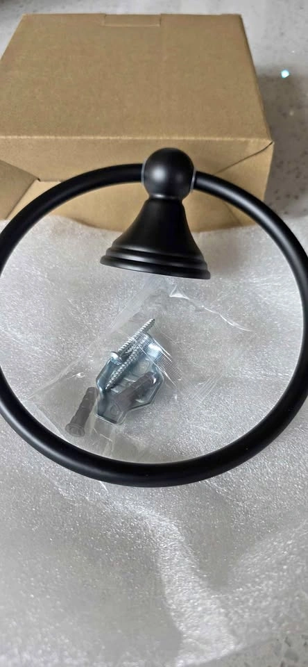 Moen Matte Black Towel Ring New
