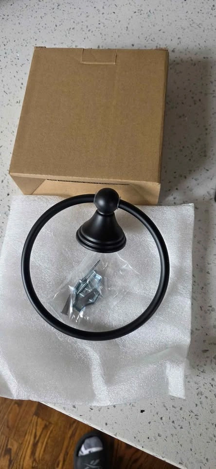 Moen Matte Black Towel Ring New - photo 3
