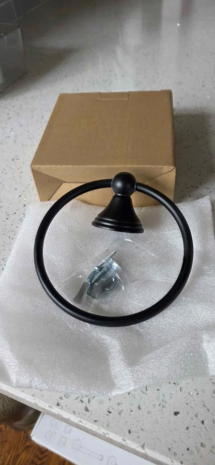 Moen Matte Black Towel Ring New - photo 4
