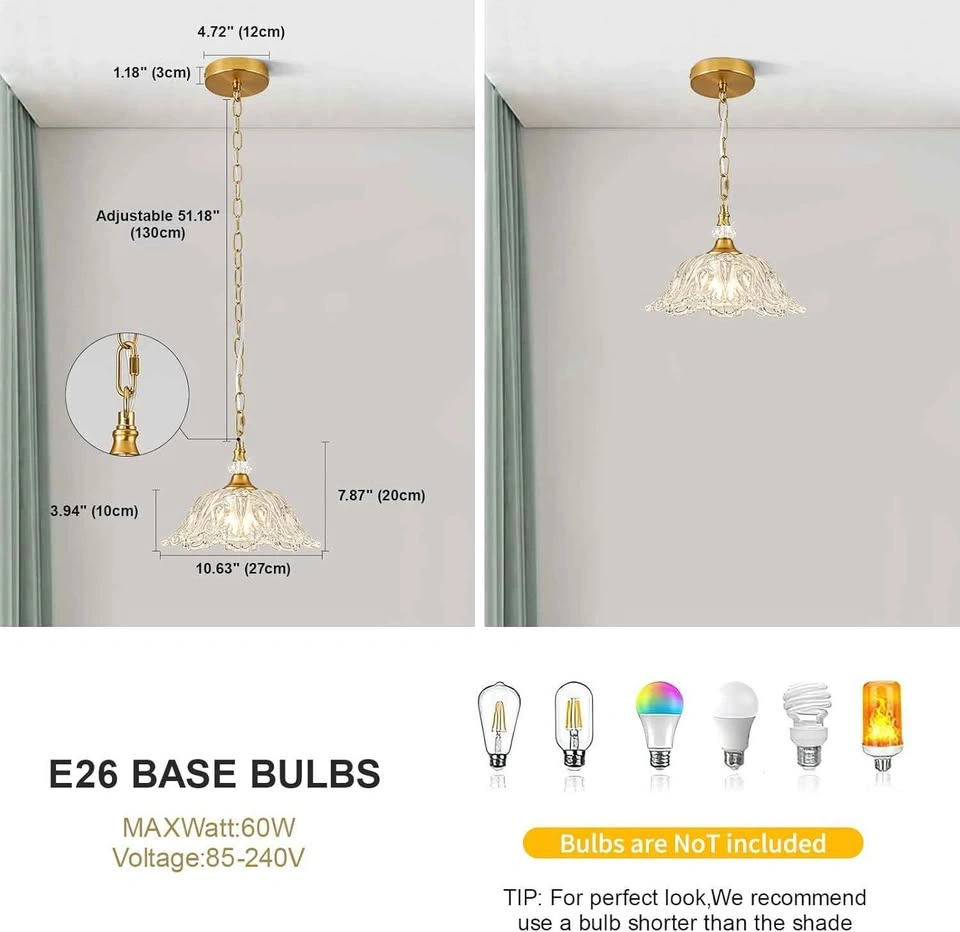 Vintage Chandelier Glass Pendant Light - photo 2