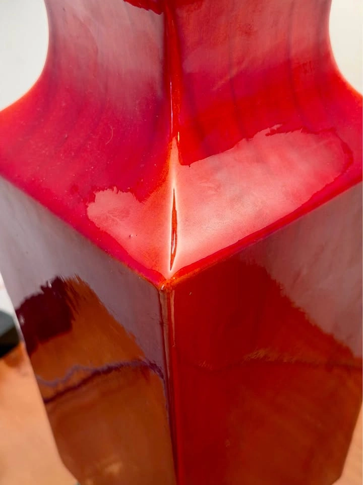 Vintage Oxblood Red Ceramic Table Lamp — Hollywood Regency - photo 5