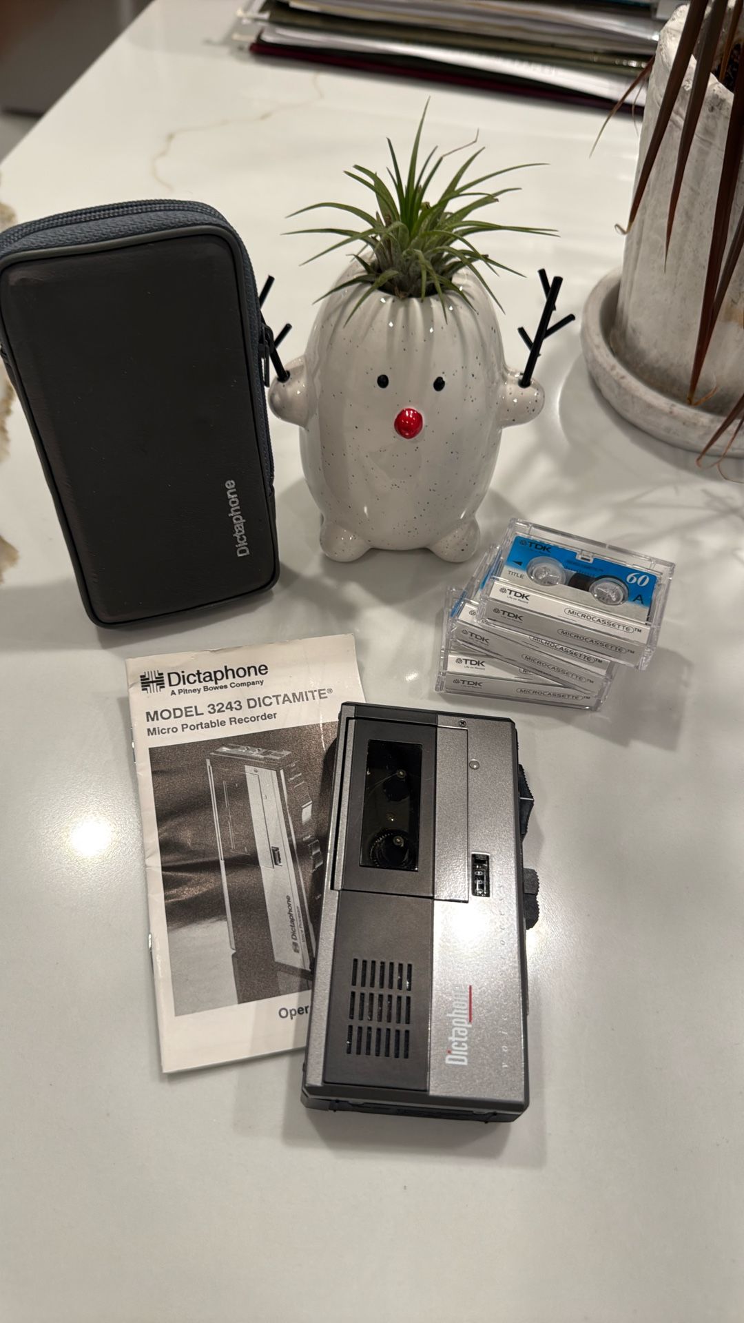 Portable Handheld Recorder With Manual Case And Three Blank Tape