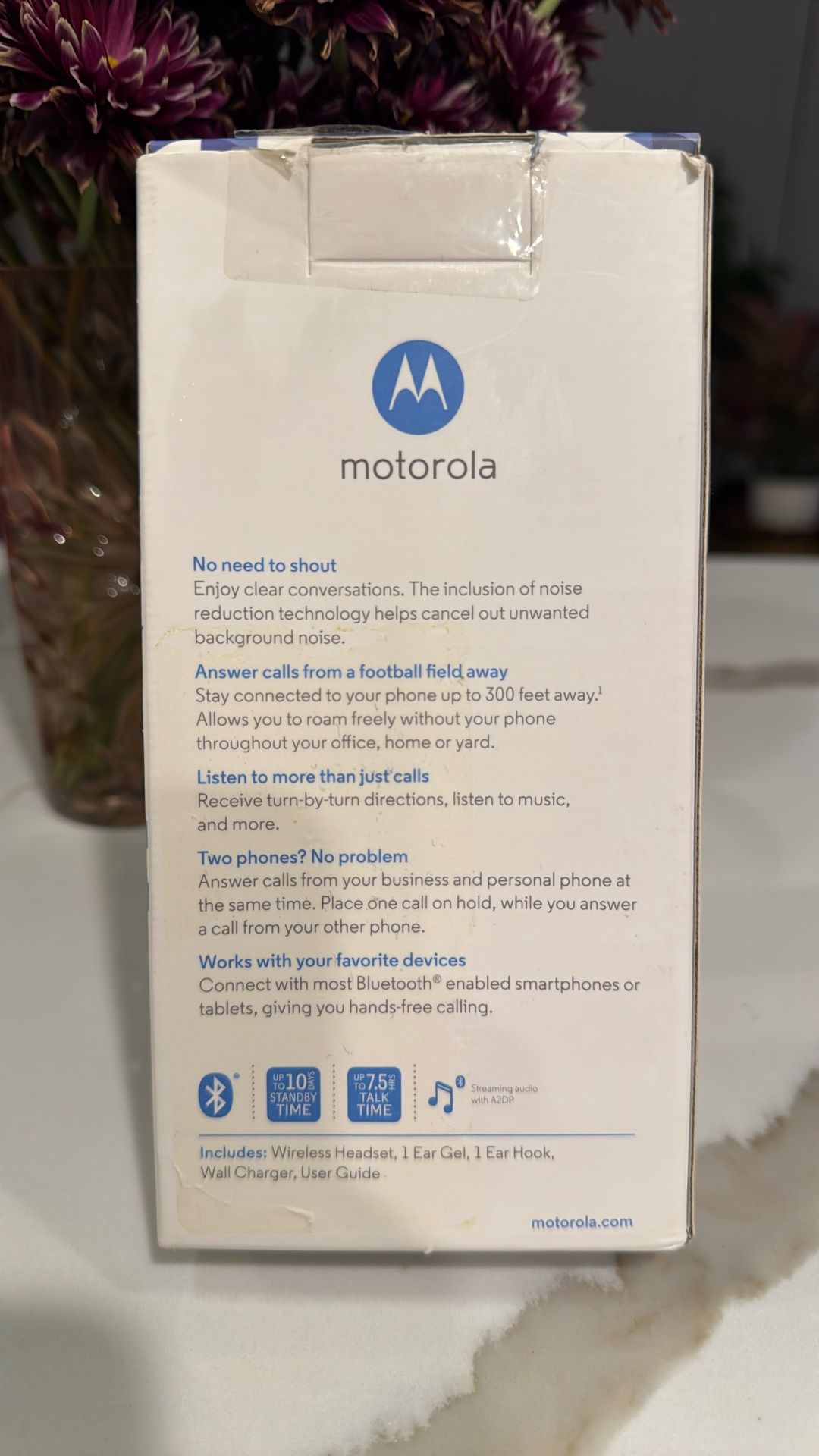 Motorola HK250 Wireless Headset With Charger Noise Reduction - photo 5