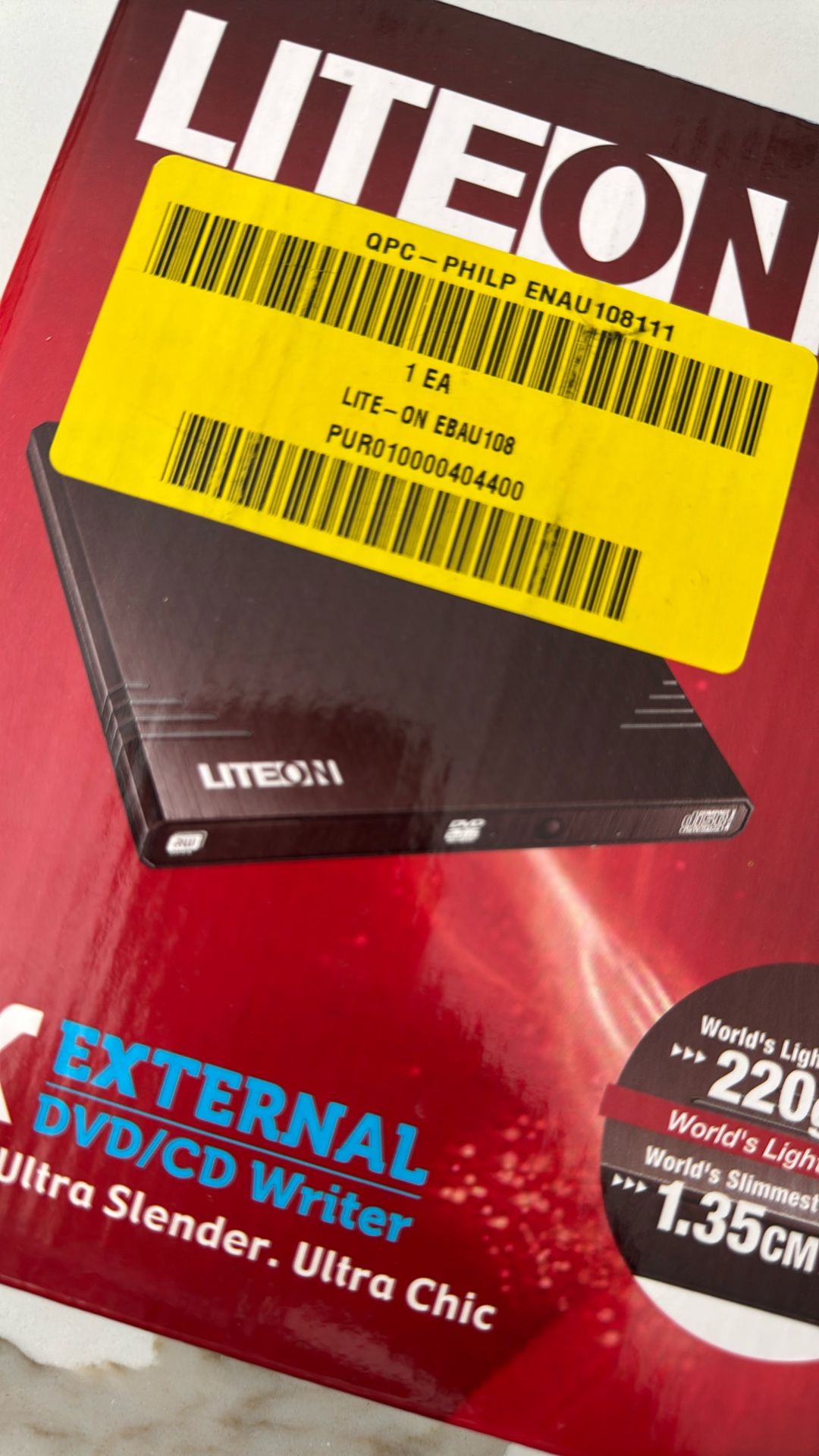 LITEON 8x External DVD CD Writer Ultra Slender NEW - photo 5