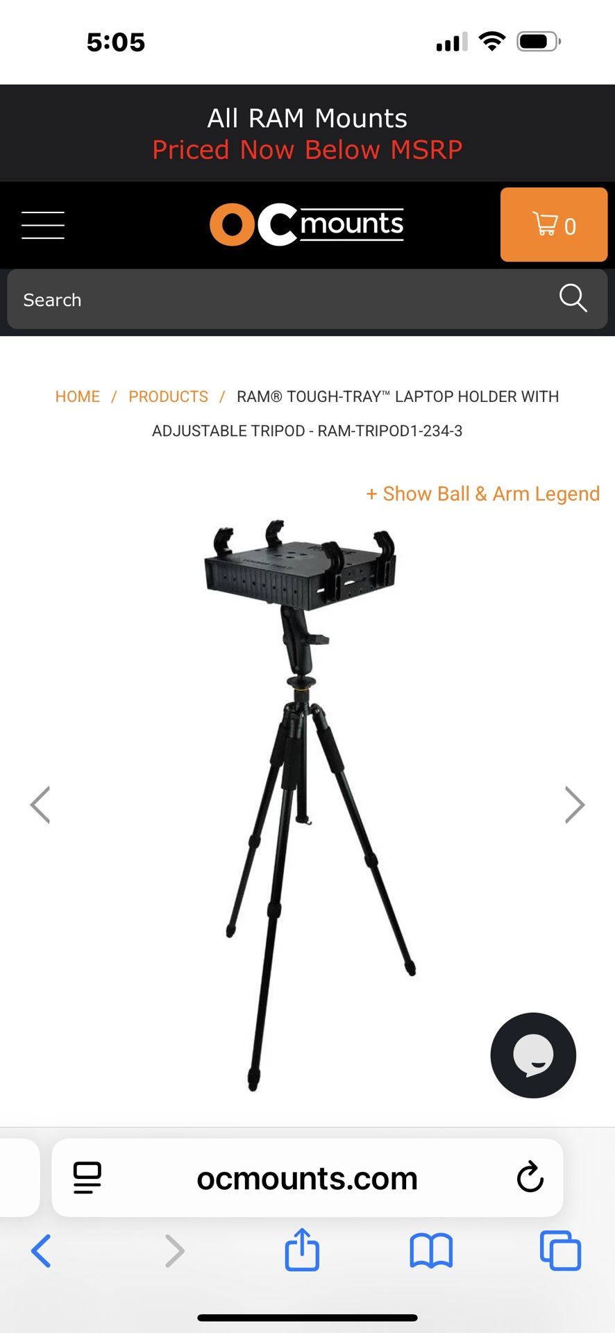 RAM Laptop Tripod Tray Holder for Laptop Computer - photo 3