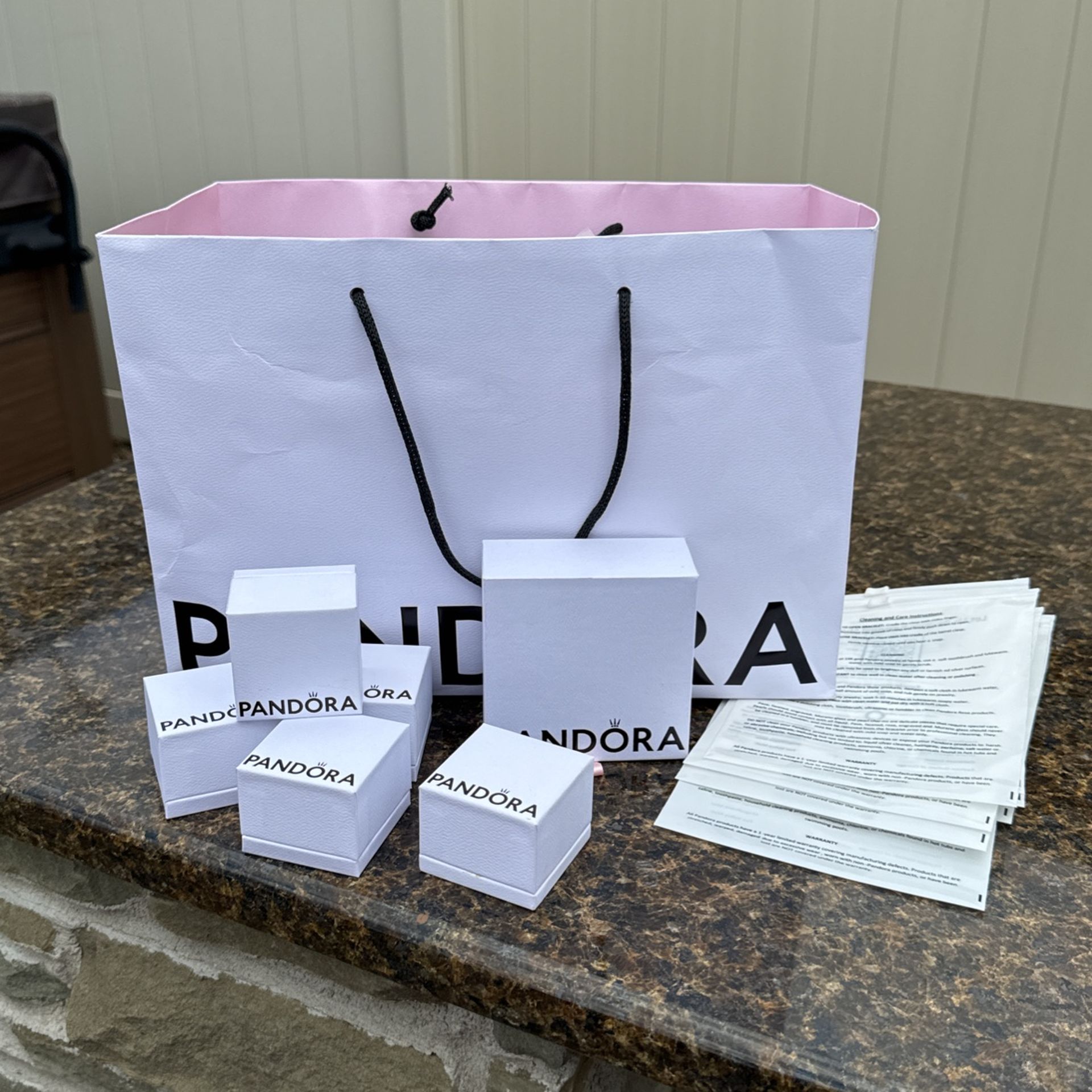 Pandora Bags & Boxes Sterling Silver Storage Bag, Tissue & Shopp