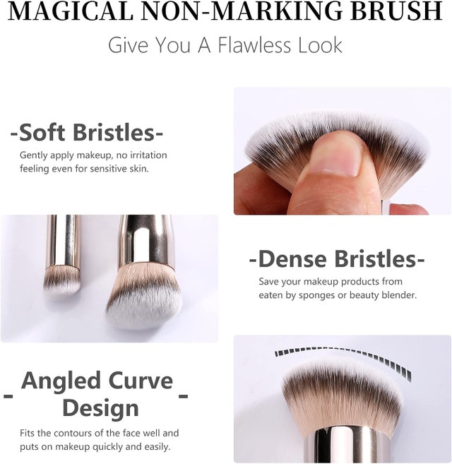 NEW 2 Pcs Kugge Under Eye Concealer Brush & Foundation Blending - photo 4