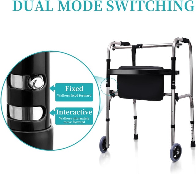 NEW Lefek Folding Walker with Wheels Lightweight 6 Adj - photo 2