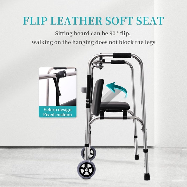 NEW Lefek Folding Walker with Wheels Lightweight 6 Adj - photo 3