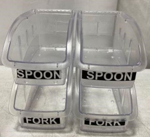 4 NEW Clear InSight Fork & Spoon Stackable Bins - photo 2