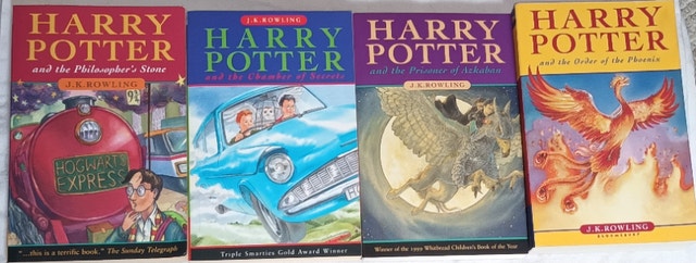 4 x Harry Potter Books - Philosopher's Stone, Chamber of Secrets