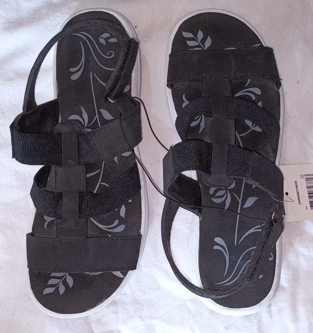 NEW George Women's 9 George Ann Black Strap Sandals