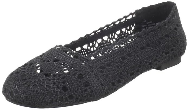 Women's BlueCrush Black Morocco Crochet Slip On Flats - Size 9
