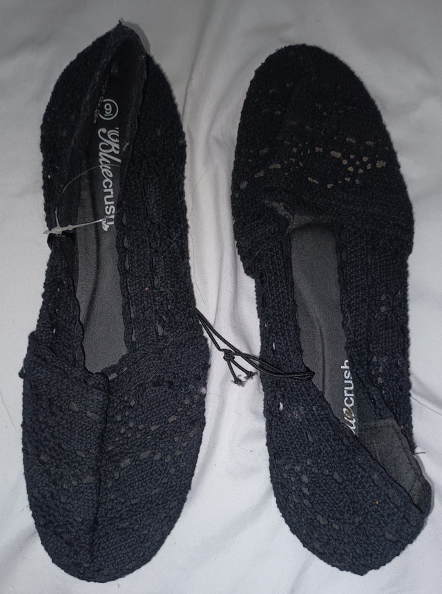 Women's BlueCrush Black Morocco Crochet Slip On Flats - Size 9 - photo 3