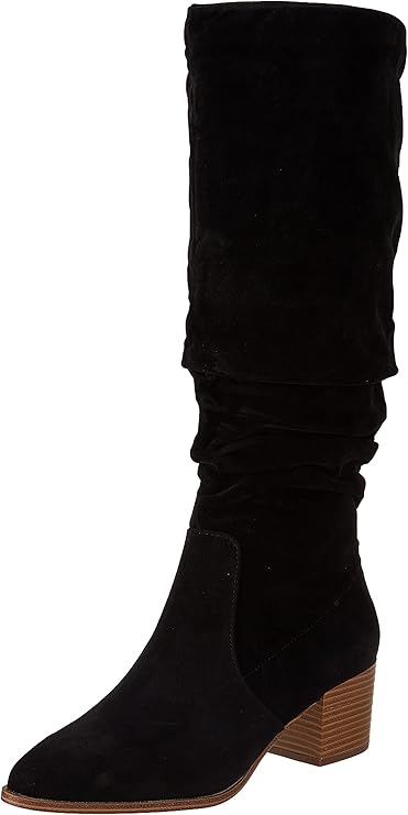 NEW 8W Black Amazon Essentials Women's Tall Block Heel Boots - photo 2