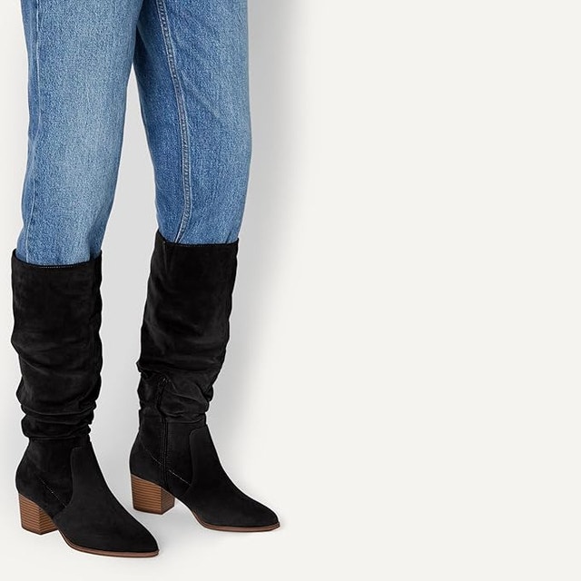 NEW 8W Black Amazon Essentials Women's Tall Block Heel Boots - photo 4
