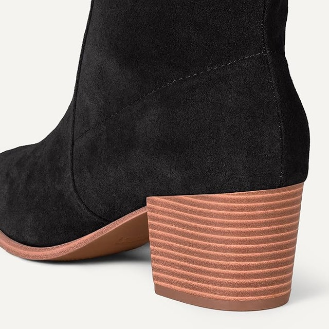 NEW 8W Black Amazon Essentials Women's Tall Block Heel Boots - photo 5