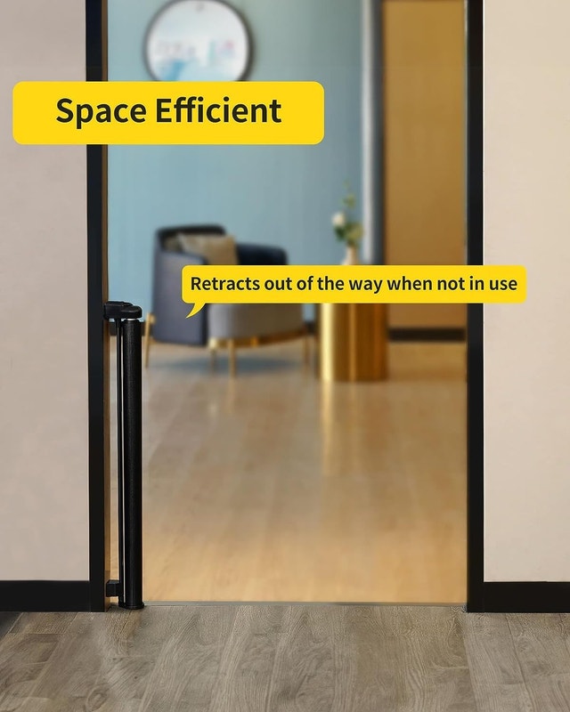 NEW Dearlomum 33x55" BLACK Retractable Baby / Pet Gate - photo 3