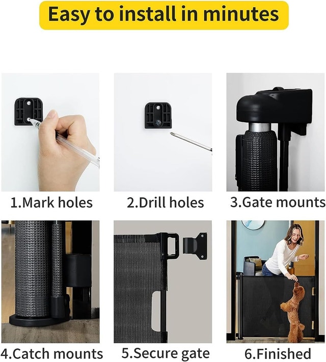 NEW Dearlomum 33x55" BLACK Retractable Baby / Pet Gate - photo 4