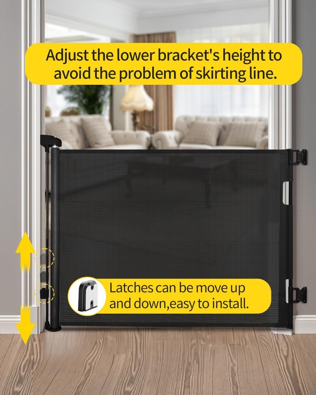 NEW Dearlomum Retractable Baby Gate - Black - photo 2