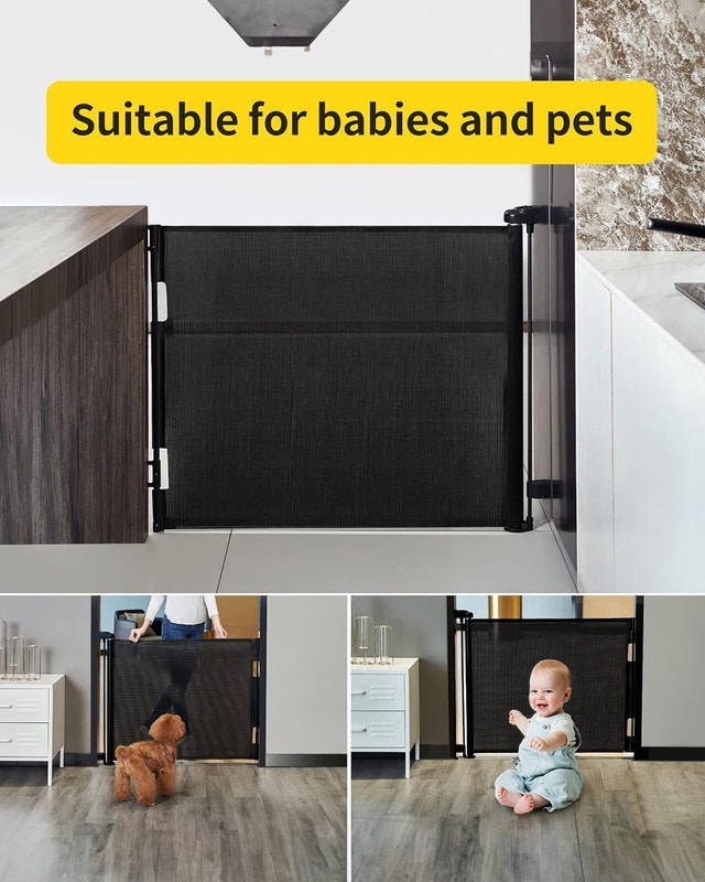 NEW Dearlomum Retractable Baby Gate - Black - photo 5